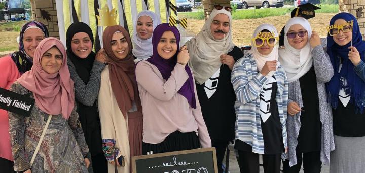 Group of young girls in Muslim dress