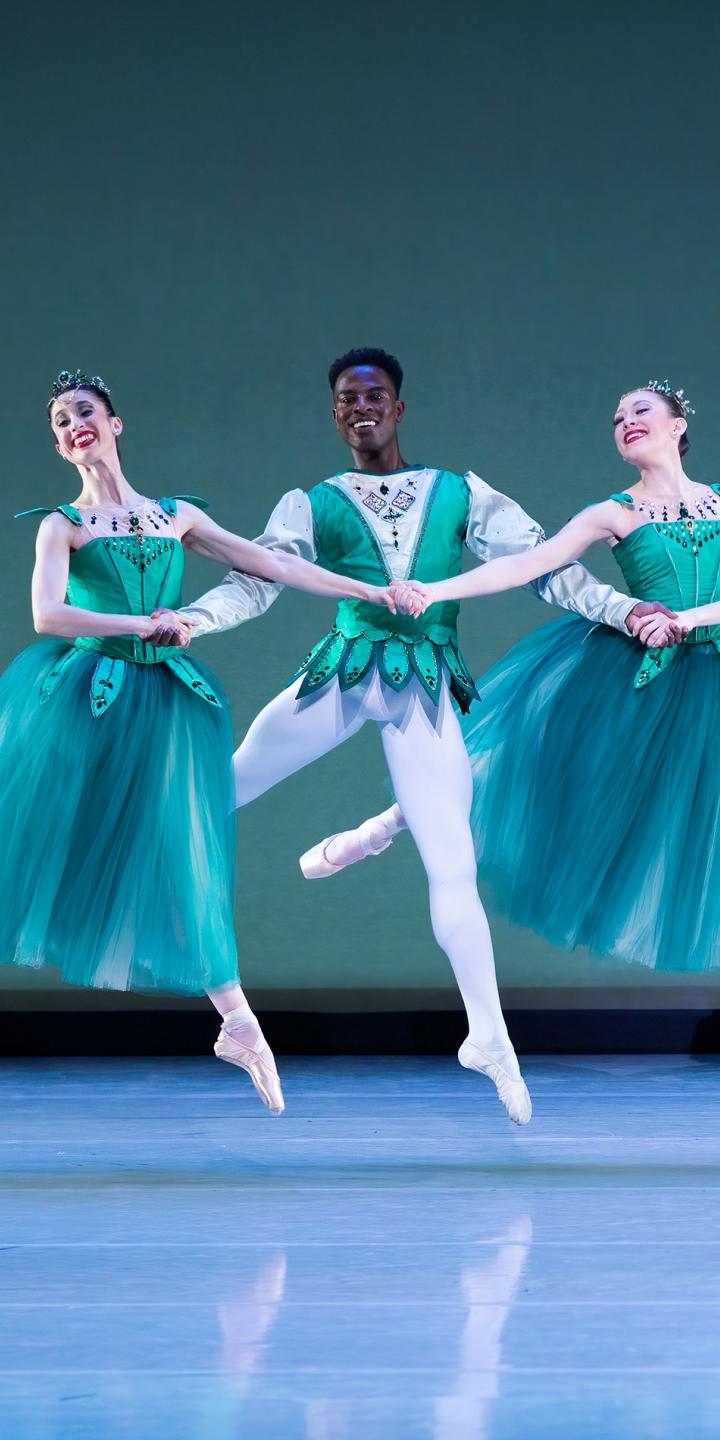Three ballet dancers perform at the Kauffman Performing Arts Center